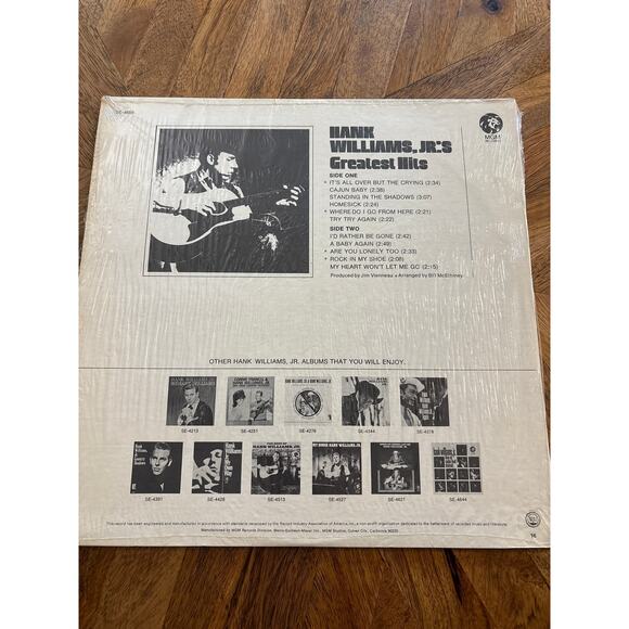 Hank Williams Jr. Greatest Hits 1970 Vinyl Record MGM - Picture 2 of 6